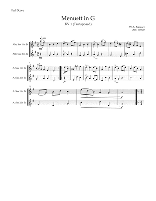 Three Mozart Duets for Saxophone or Oboe (KV1-KV2)