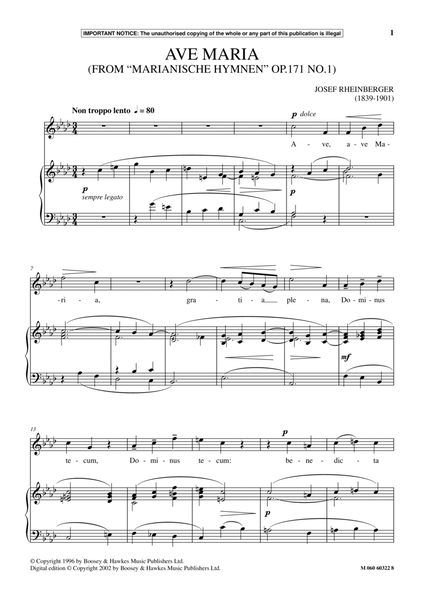 Ave Maria, Op.171, No.1 (from Marianische Hymnen)
