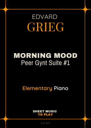 Book cover for Grieg - Morning Mood - Elementary Piano - W/Chords (Full Score)
