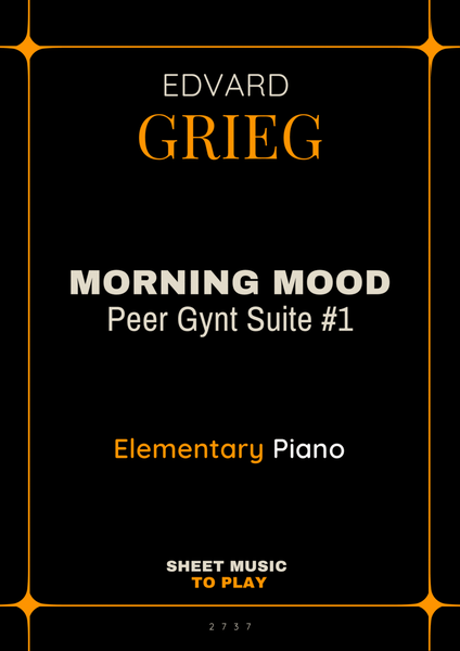 Grieg - Morning Mood - Elementary Piano - W/Chords (Full Score) image number null