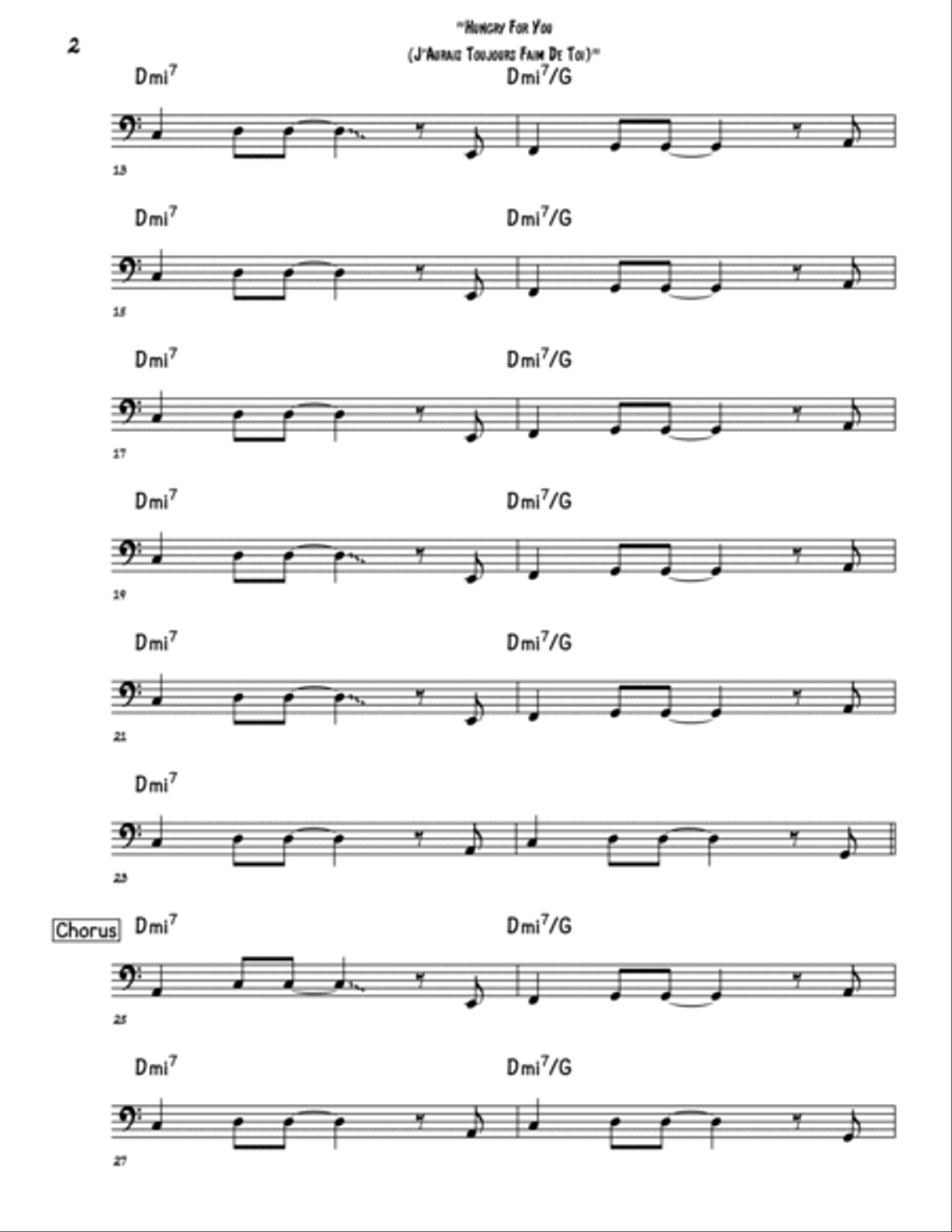 Hungry For You (j'aurais Toujours Faim De Toi) Bass Guitar scores gallery preview page 2