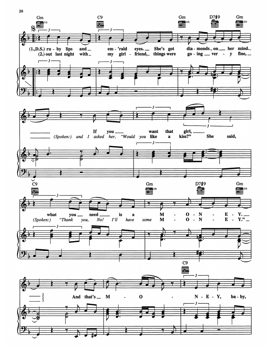 M-O-N-E-Y (from The Firm) Piano Solo scores gallery preview page 2