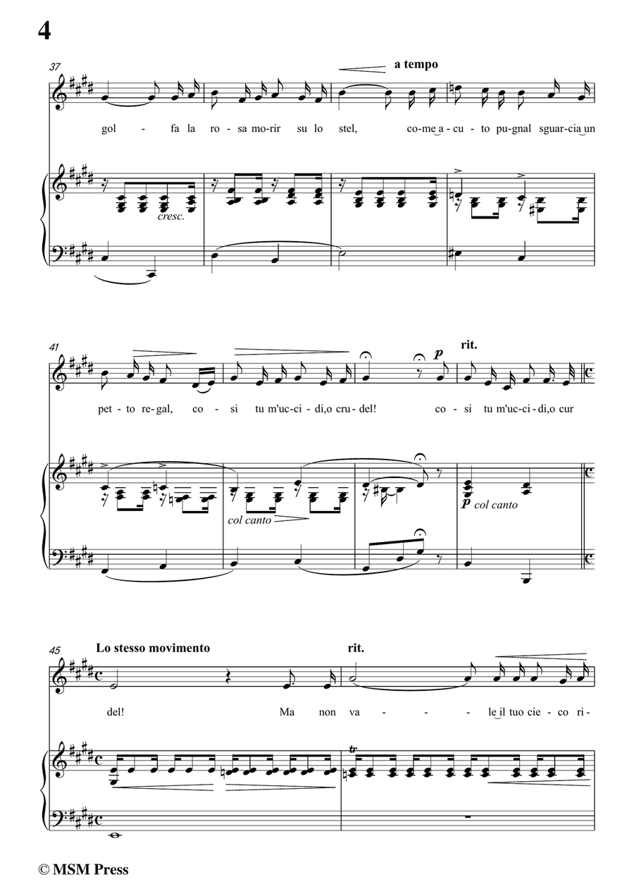 Tosti-Io voglio amarti! In E Major,for Voice and Piano Piano, Vocal scores gallery preview page 6