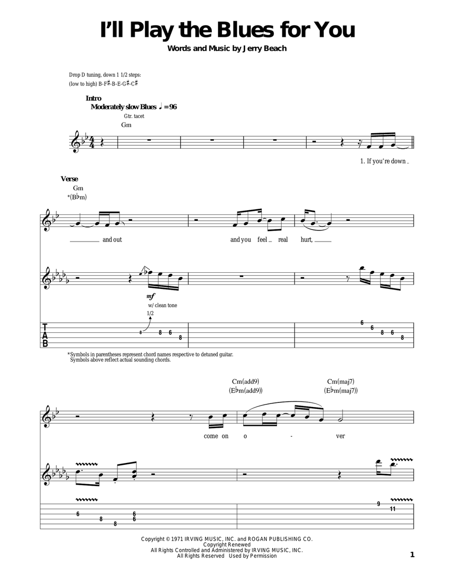 I'll Play The Blues For You Acoustic Guitar scores gallery preview page 1