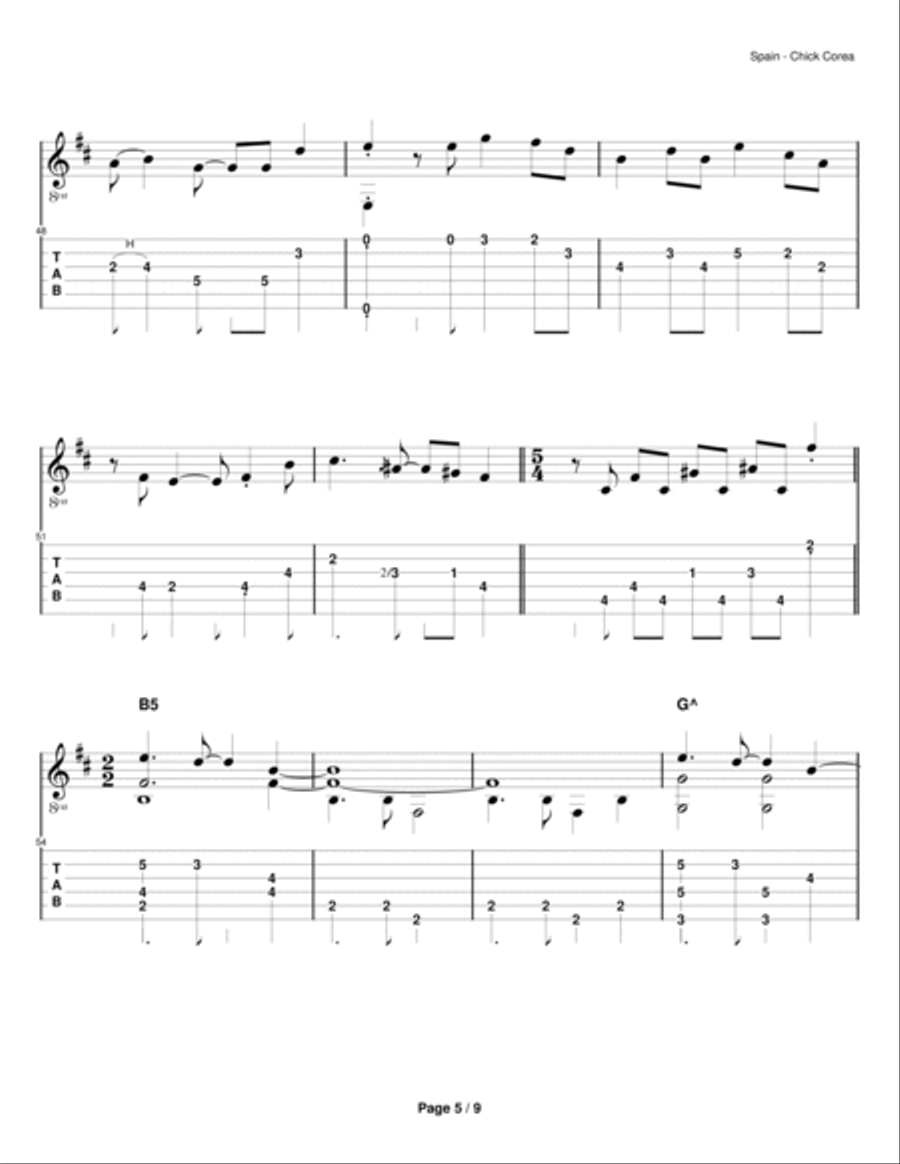 Spain Spain Electric Guitar scores gallery preview page 5