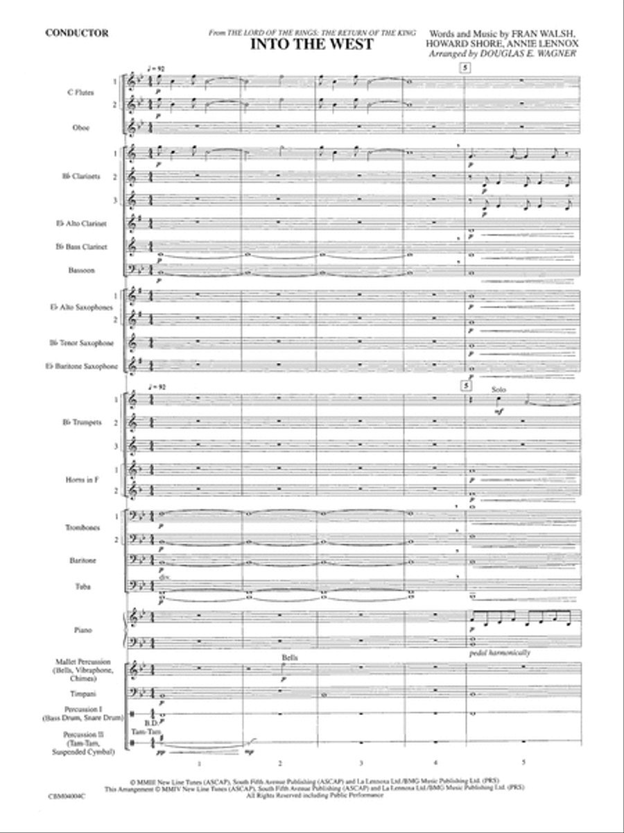 Into the West (from The Lord of the Rings: The Return of the King) Concert Band scores gallery preview page 3