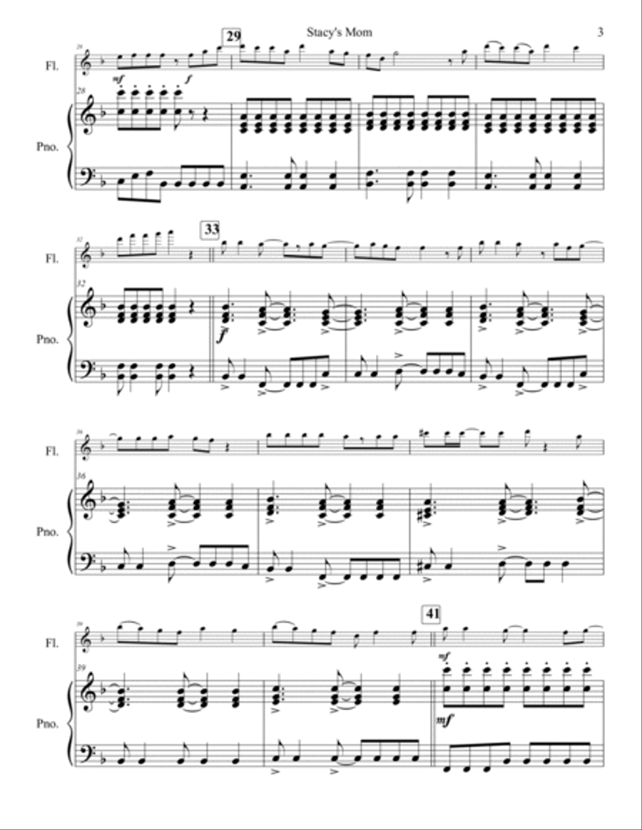 Stacy's Mom Flute Solo scores gallery preview page 4