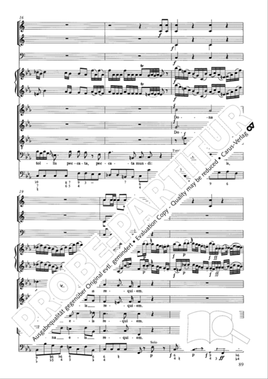 Requiem in C minor 4-Part scores gallery preview page 95
