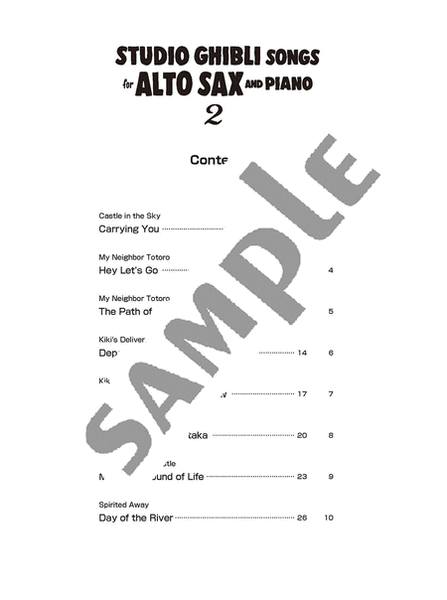 Studio Ghibli Songs for Alto Sax and Piano Vol.2/English Version image number null