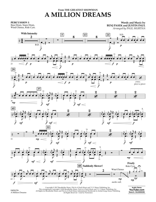 Book cover for A Million Dreams (from The Greatest Showman) (arr. Paul Murtha) - Percussion 1