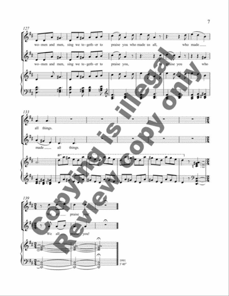 A Modern Benedicite 2-Part scores gallery preview page 6