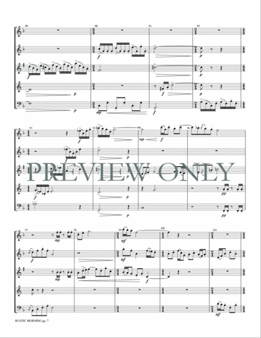 Rustic Morning Woodwind Quintet scores gallery preview page 9