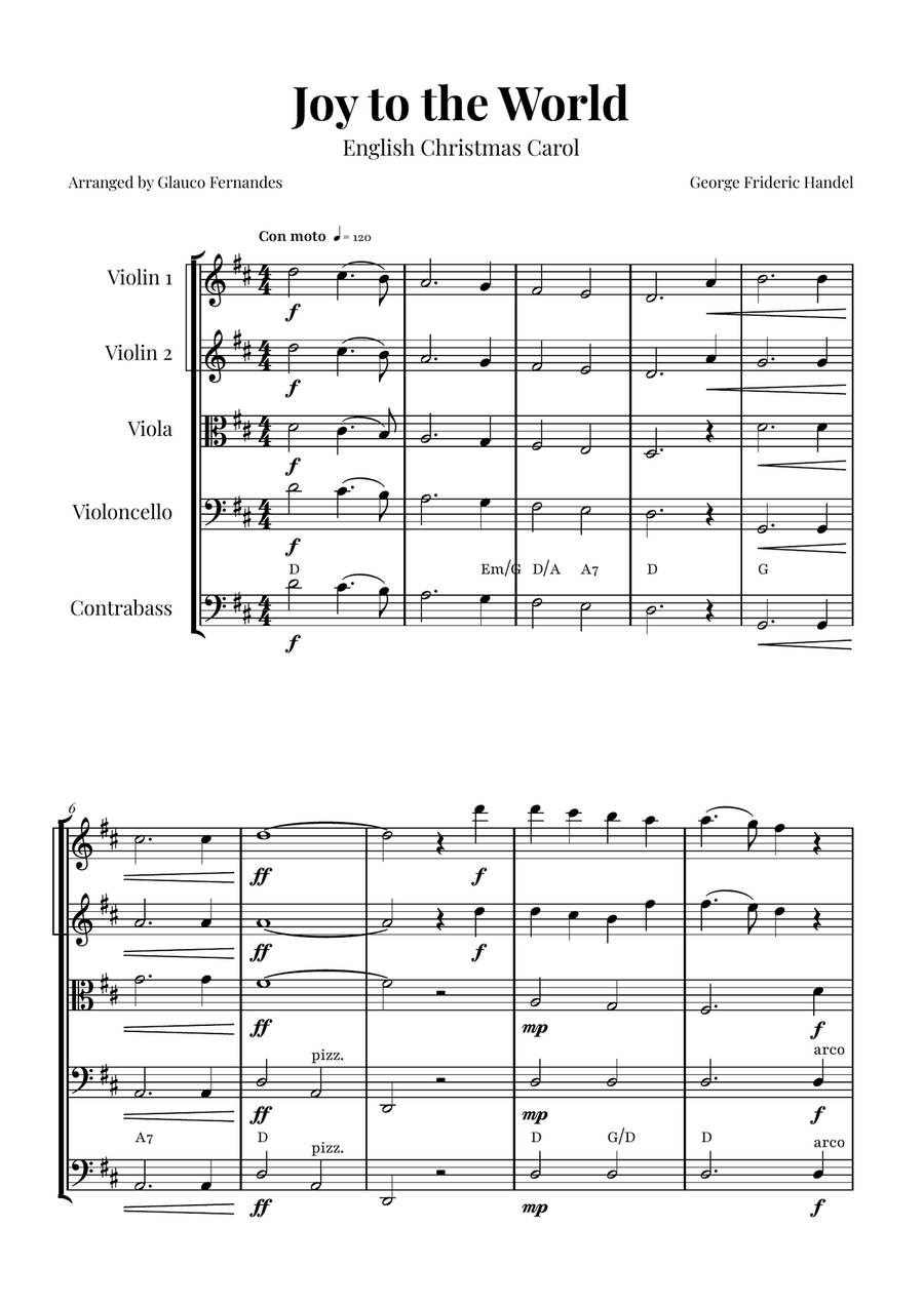 Joy to the World | STUNNING Arrangement String Orchestra scores gallery preview page 1