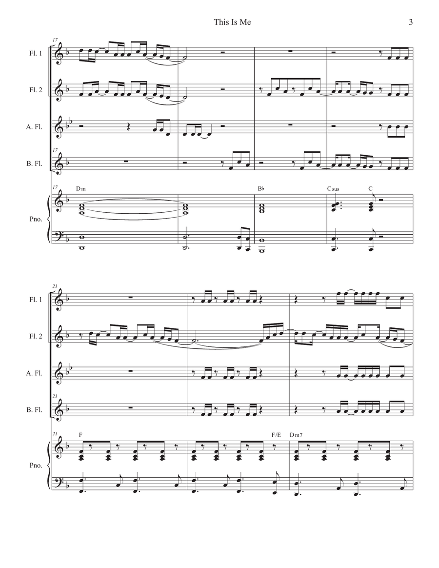 This Is Me Woodwind Ensemble scores gallery preview page 3