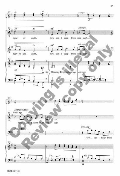 How Can I Keep from Singing? (Choral Score) image number null