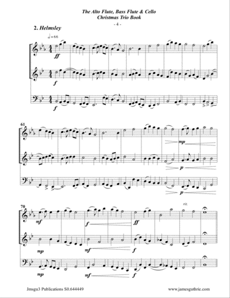 The Alto Flute, Bass Flute & Cello Christmas Trio Book Flute scores gallery preview page 5