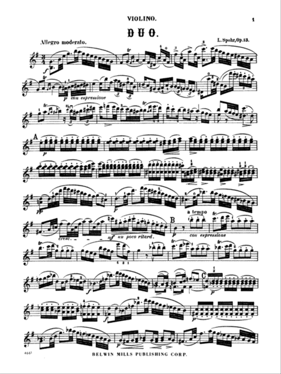 Spohr: Duet, Op. 13 String Duet scores gallery preview page 1