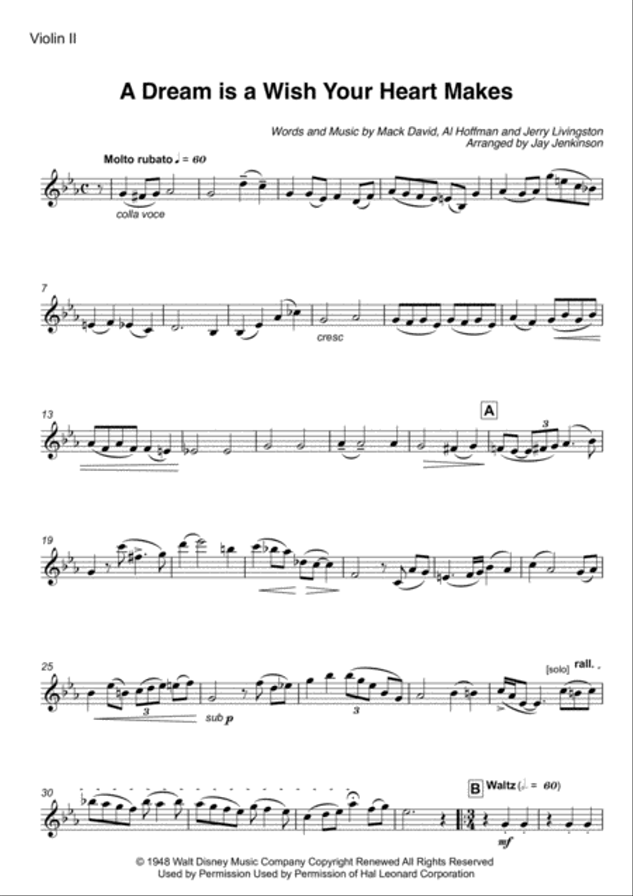 A Dream Is A Wish Your Heart Makes String Quartet scores gallery preview page 4