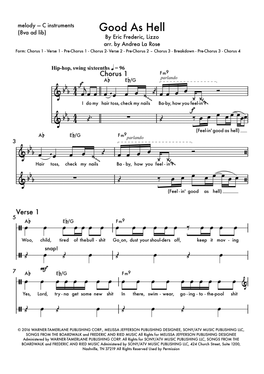Good As Hell Small Ensemble scores gallery preview page 1