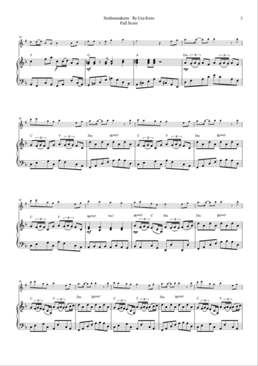 Senbonzakura Chamber Music scores gallery preview page 3