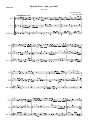 Brandenburg Concerto No. 3 in G major, BWV 1048 1st Mov. (J.S. Bach) for Woodwind Trio
