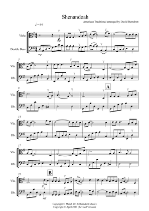 Shenandoah for Viola and Double Bass Duet
