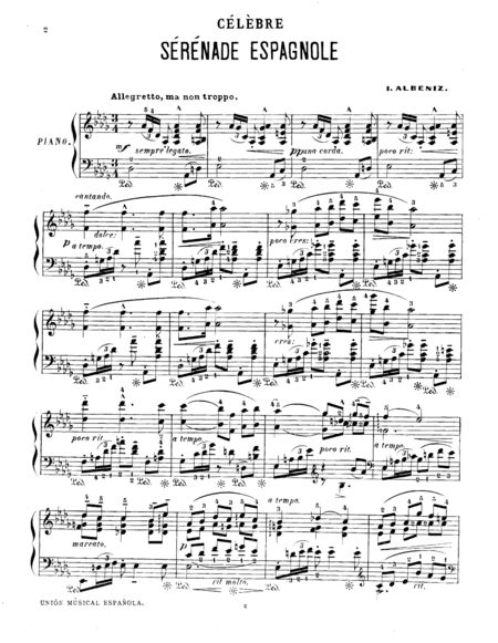 Albéniz Célèbre sérénade Espagnole, Op.181