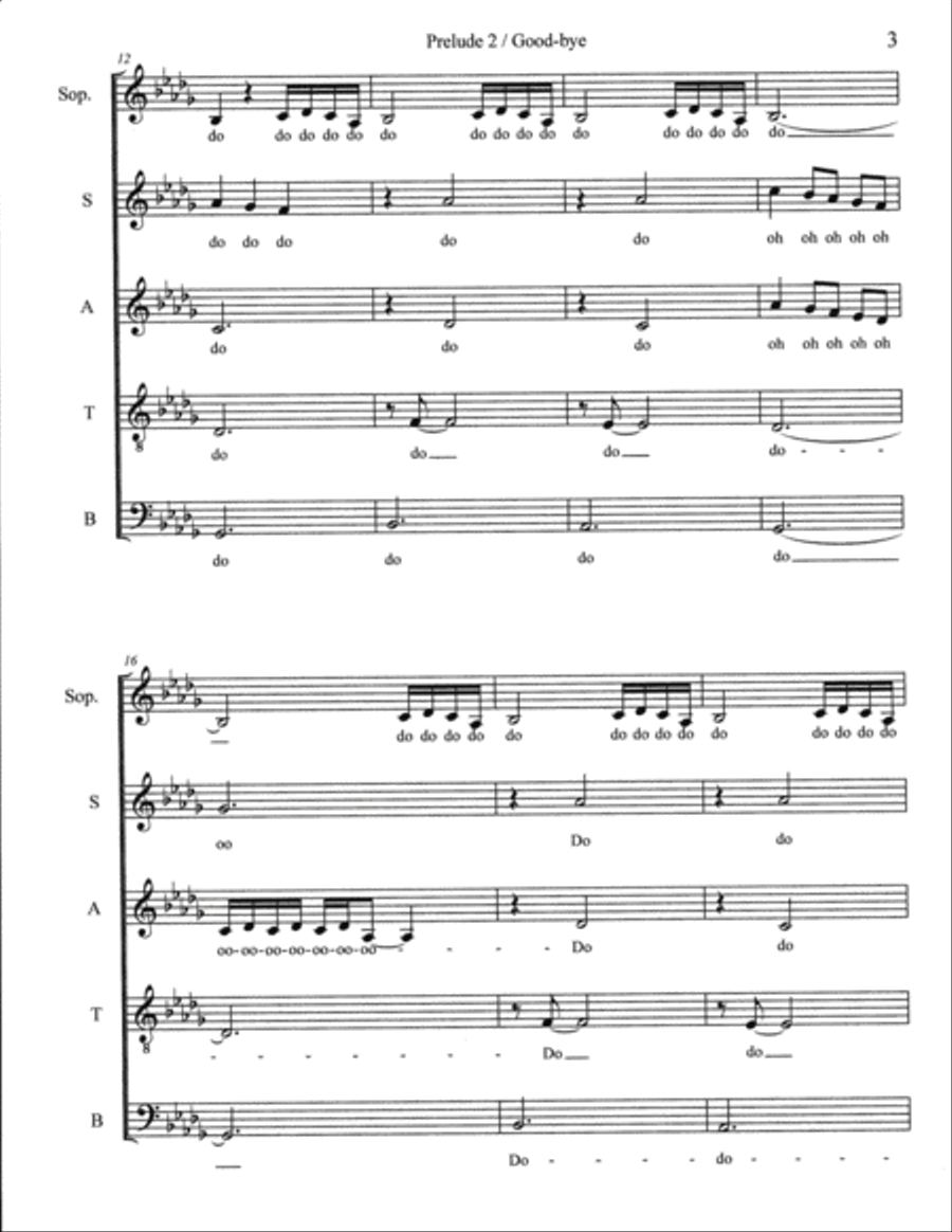 Prelude 2/Good-bye 4-Part scores gallery preview page 4