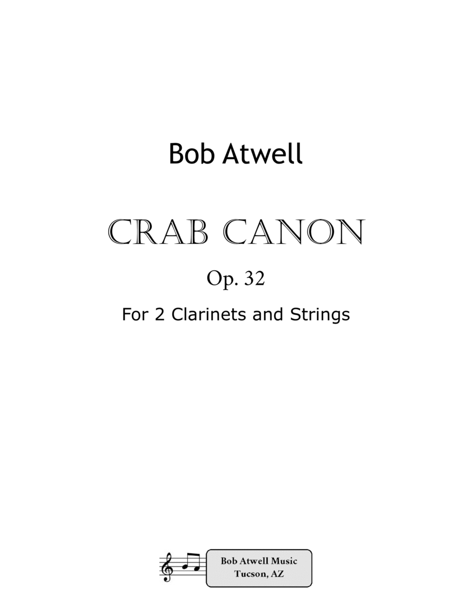Crab Canon for 2 clarinets and strings Large Ensemble scores gallery preview page 1