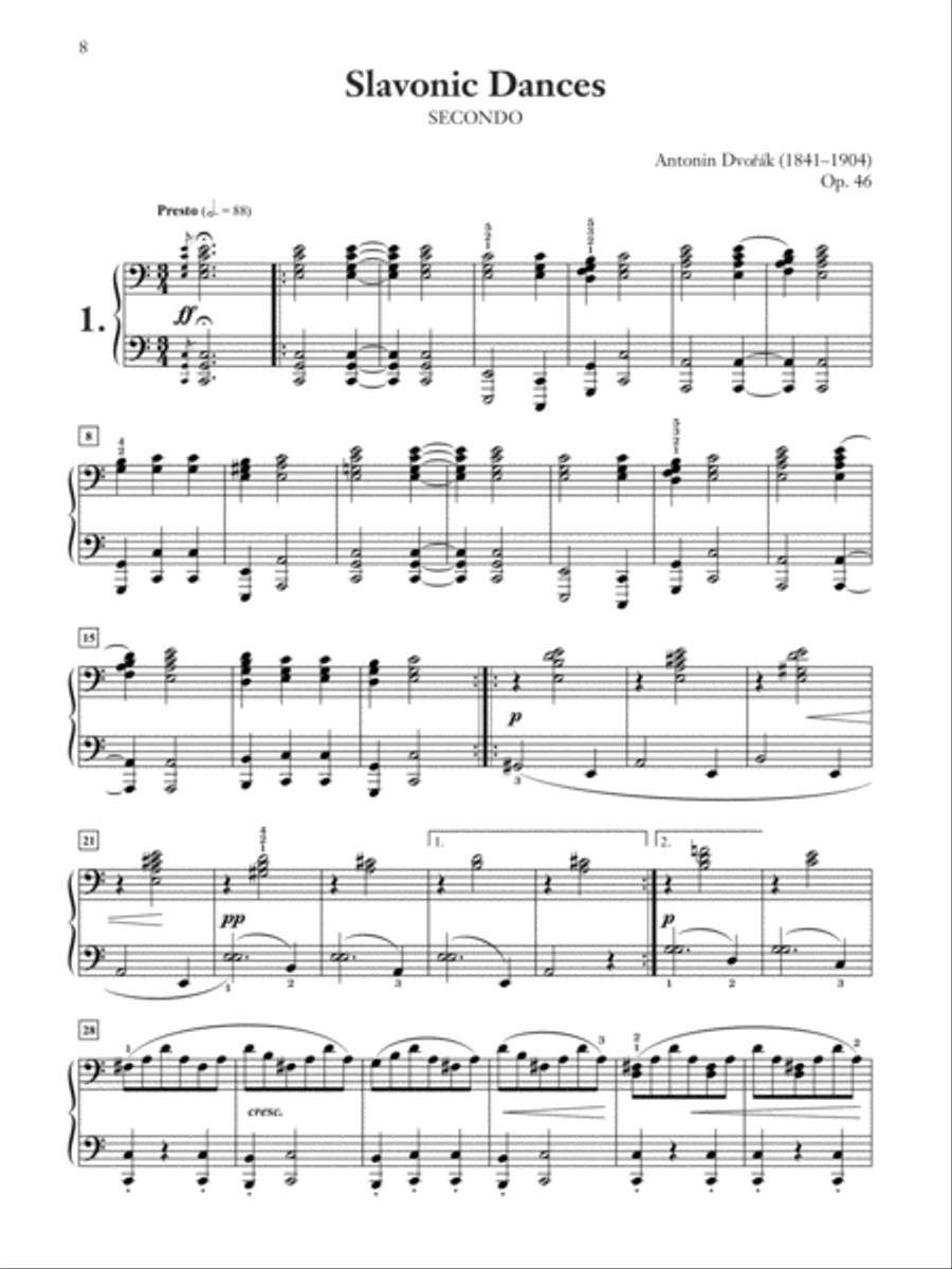 Dvorák -- Slavonic Dances, Op. 46 Small Ensemble scores gallery preview page 4