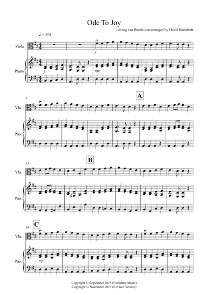 Ode to Joy for Viola and Piano image number null