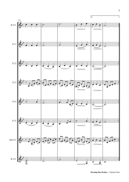 Morning Has Broken - Clarinet Choir image number null