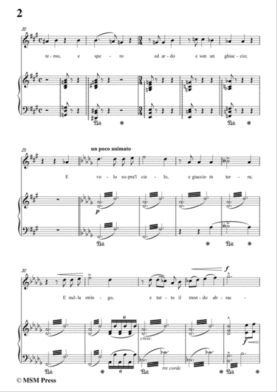 Liszt-Pace non trovo in f sharp minor,for Voice and Piano Voice Solo scores gallery preview page 4