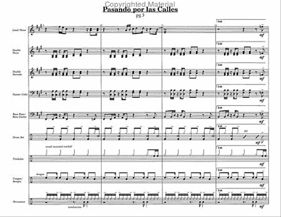 Pasando por las Calles Steel Drum Band scores gallery preview page 4