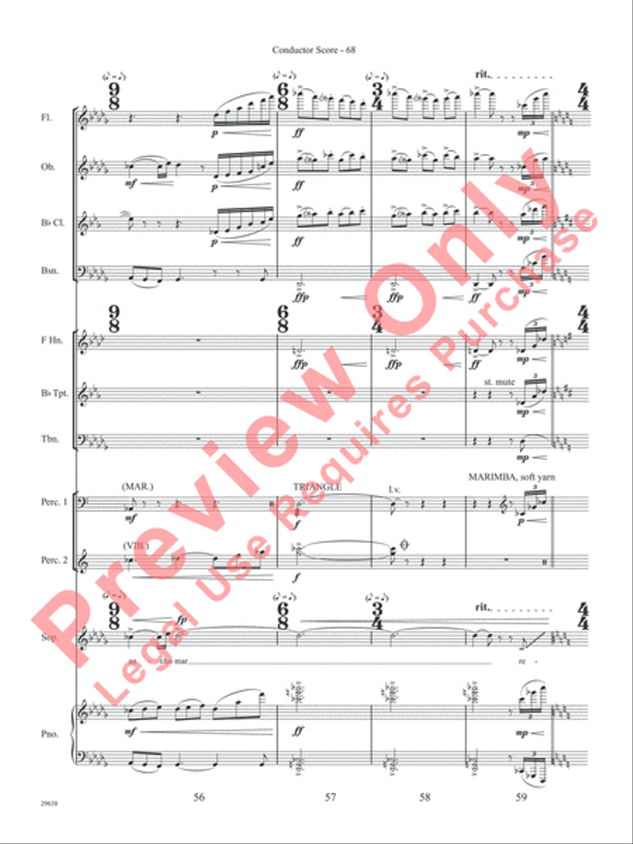 Three Spanish Songs (for Soprano and Wind Ensemble) Concert Band scores gallery preview page 73