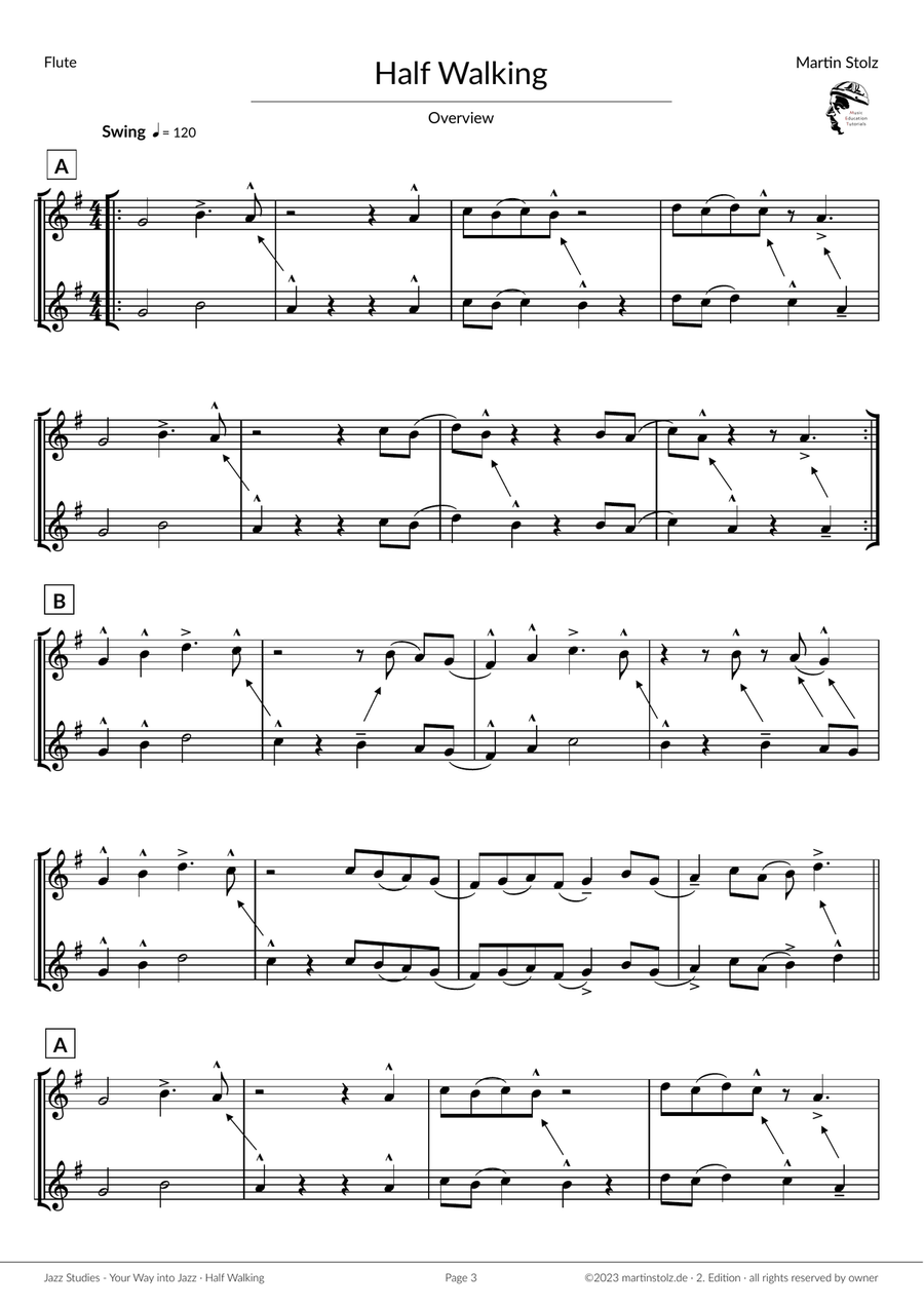 Jazz Exercise 2 Flute Solo scores gallery preview page 3