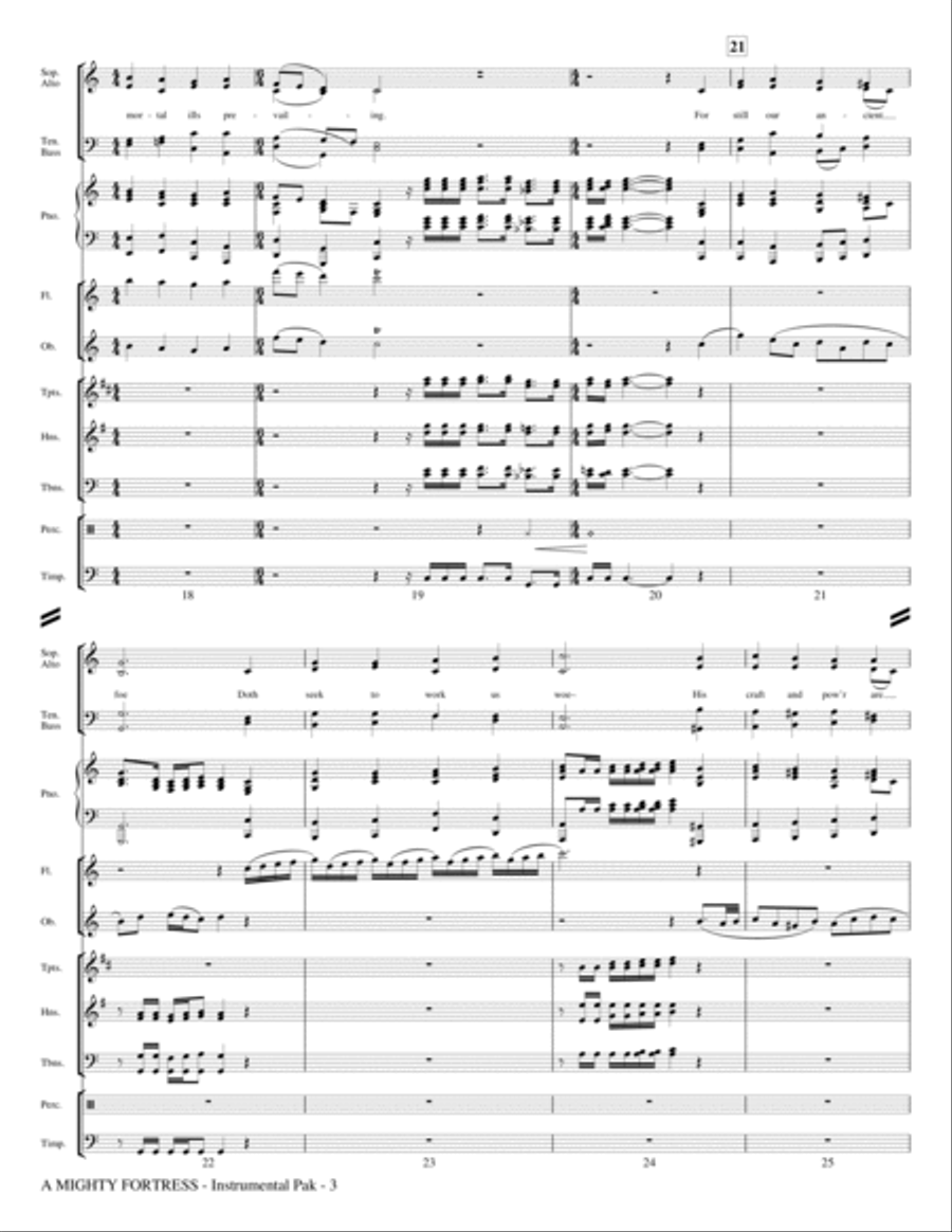 A Mighty Fortress - A Festival of Hymns - Score Choir scores gallery preview page 3