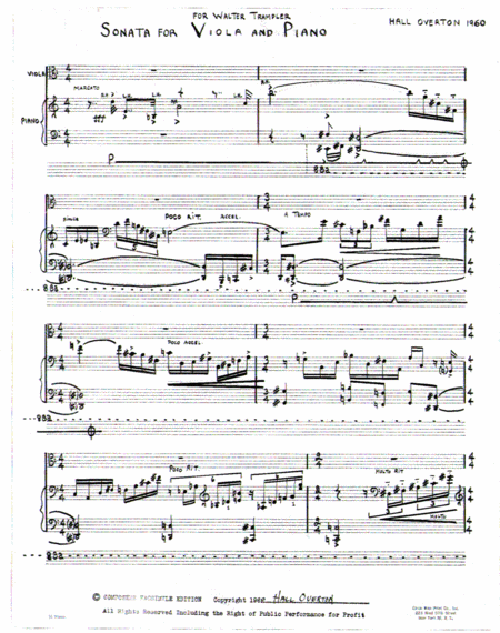 [Overton] Sonata for Viola and Piano