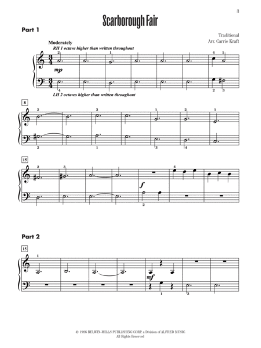 Contest Winners for Three, Book 1: 6 Piano Trios from the Alfred, Belwin, and Myklas Libraries Piano Trio scores gallery preview page 3