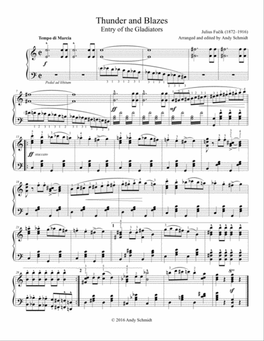 Thunder and Blazes Piano Solo scores gallery preview page 1