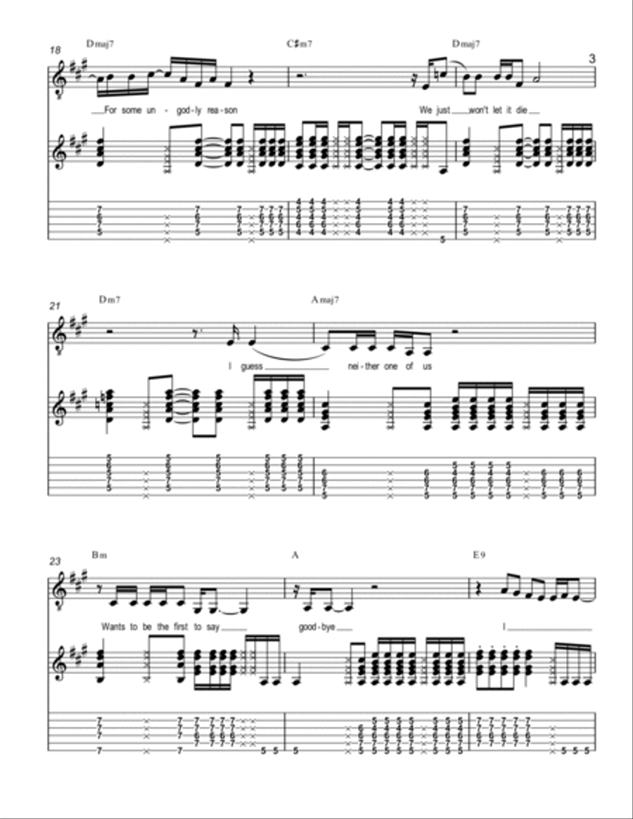 Neither One Of Us Electric Guitar scores gallery preview page 3