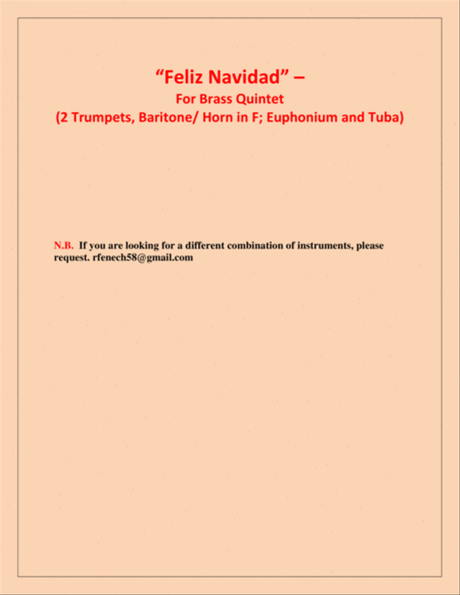 Feliz Navidad Brass Ensemble scores gallery preview page 3