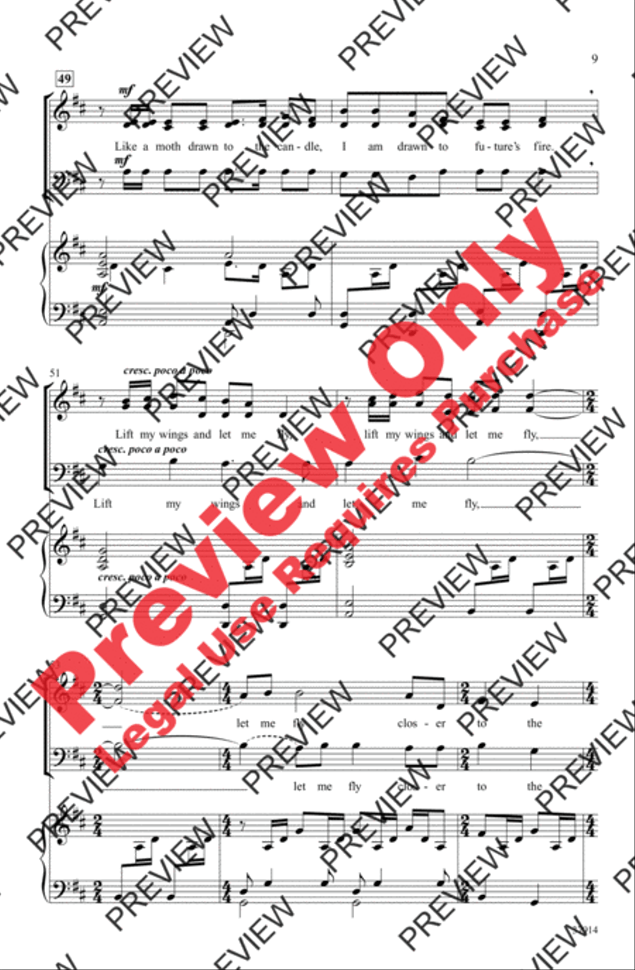 Closer to the Flame 3-Part scores gallery preview page 9