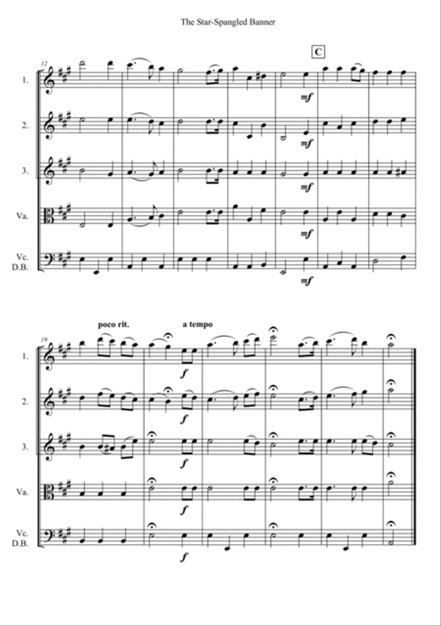 The Star-Spangled Banner String Orchestra scores gallery preview page 2