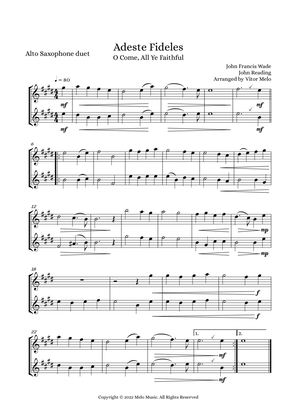 Adeste Fideles (O Come, All Ye Faithful) - alto sax duet