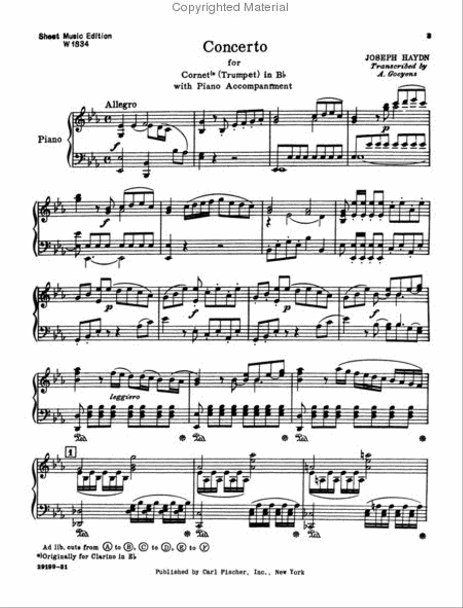 Concerto For Trumpet Cornet scores gallery preview page 2