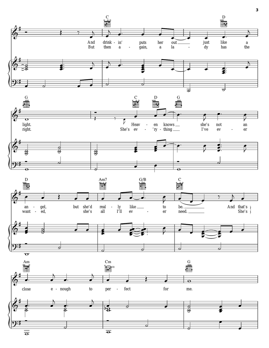 Close Enough To Perfect Close Enough To Perfect Piano, Vocal, Guitar scores gallery preview page 3