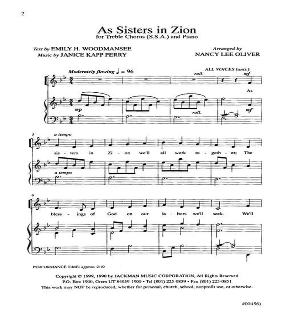 As Sisters in Zion - SSA SSA scores gallery preview page 2