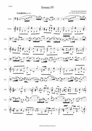 Sonata in C (No IV) for cello and guitar