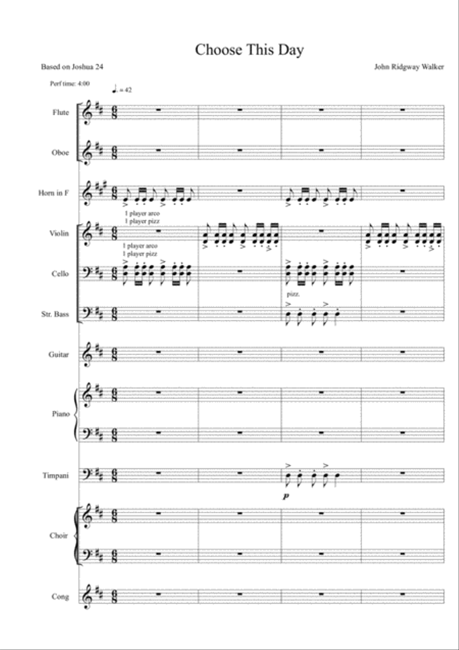 Choose This Day (Score & instrumental parts) Large Ensemble scores gallery preview page 1